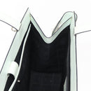 CELINE Tote Bag Leather Silver White Auth 152230-20