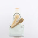 CELINE Tote Bag Leather Silver White Auth 152230-23