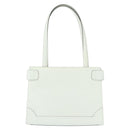 CELINE Tote Bag Leather Silver White Auth 152230-2