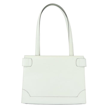 CELINE Tote Bag Leather Silver White Auth 152230 - 0