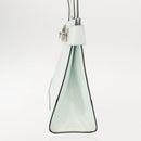 CELINE Tote Bag Leather Silver White Auth 152230-3