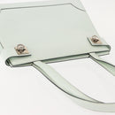 CELINE Tote Bag Leather Silver White Auth 152230-7