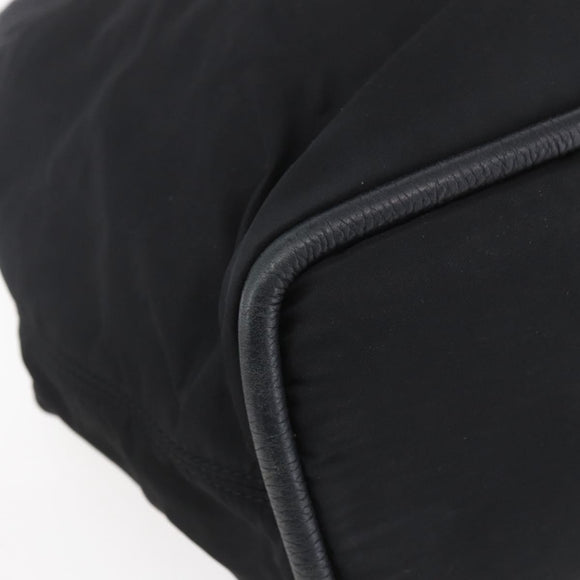 CELINE Shoulder Bag Nylon Black Gold Auth 152231