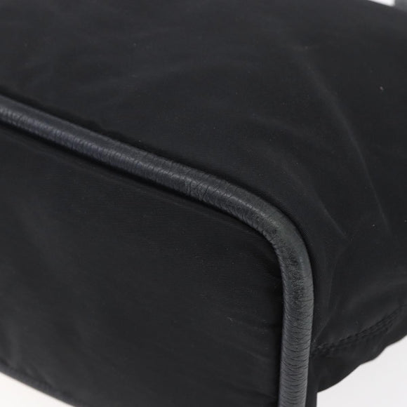 CELINE Shoulder Bag Nylon Black Gold Auth 152231