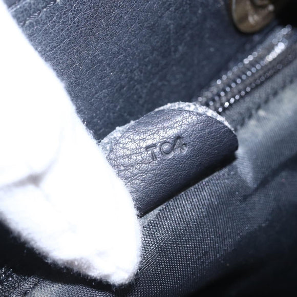 CELINE Shoulder Bag Nylon Black Gold Auth 152231