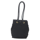 CELINE Shoulder Bag Nylon Black Gold Auth 152231-3