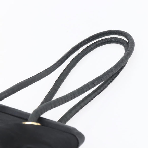 CELINE Shoulder Bag Nylon Black Gold Auth 152231