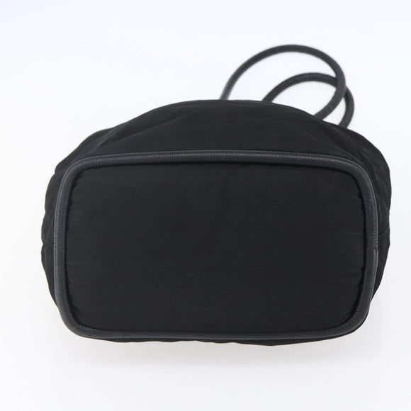 CELINE Shoulder Bag Nylon Black Gold Auth 152231