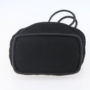 CELINE Shoulder Bag Nylon Black Gold Auth 152231-5