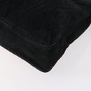 FENDI Spiral Pasta Shoulder Bag Suede Black Gold Auth 152232-10