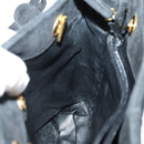 FENDI Spiral Pasta Shoulder Bag Suede Black Gold Auth 152232-17