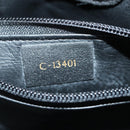 FENDI Spiral Pasta Shoulder Bag Suede Black Gold Auth 152232-21