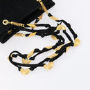 FENDI Spiral Pasta Shoulder Bag Suede Black Gold Auth 152232-7