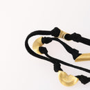 FENDI Spiral Pasta Shoulder Bag Suede Black Gold Auth 152232-8