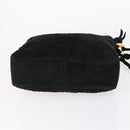 FENDI Spiral Pasta Shoulder Bag Suede Black Gold Auth 152232-9