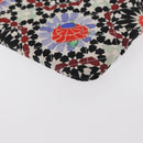 CHANEL COCO Mark Floral Clutch Bag Nylon Black Silver CC Auth 152233-16