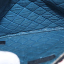 CHANEL COCO Mark Floral Clutch Bag Nylon Black Silver CC Auth 152233-11