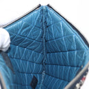 CHANEL COCO Mark Floral Clutch Bag Nylon Black Silver CC Auth 152233-18