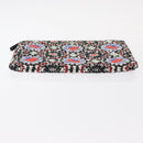 CHANEL COCO Mark Floral Clutch Bag Nylon Black Silver CC Auth 152233-6