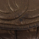 CHANEL Chain Shoulder Bag Caviar Skin Brown Silver CC Auth 152234-15