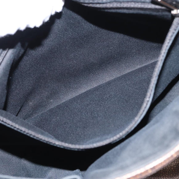 CHANEL Chain Shoulder Bag Caviar Skin Brown Silver CC Auth 152234