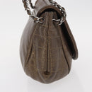 CHANEL Chain Shoulder Bag Caviar Skin Brown Silver CC Auth 152234-5