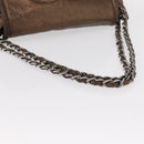 CHANEL Chain Shoulder Bag Caviar Skin Brown Silver CC Auth 152234-7