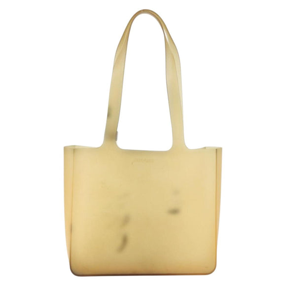CHANEL Tote Bag Rubber Beige CC Auth 152235