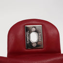 CHANEL Mini Materasse 17 Chain Shoulder Bag Lamb Skin Red Silver CC Auth 152236V-20