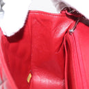 CHANEL Mini Materasse 17 Chain Shoulder Bag Lamb Skin Red Silver CC Auth 152236V-24