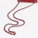 CHANEL Mini Materasse 17 Chain Shoulder Bag Lamb Skin Red Silver CC Auth 152236V-9
