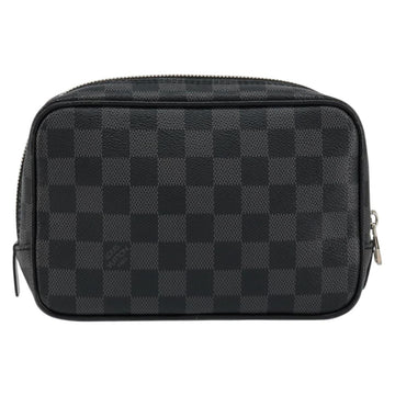 LOUIS VUITTON Damier Graphite Trousse Toilette PM Clutch Bag N47522 Auth 152238 - 0