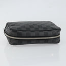 LOUIS VUITTON Damier Graphite Trousse Toilette PM Clutch Bag N47522 Auth 152238-5
