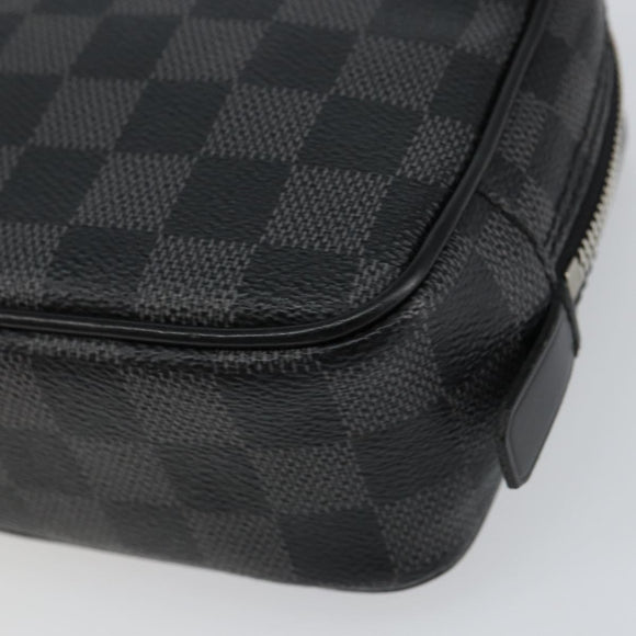LOUIS VUITTON Damier Graphite Trousse Toilette PM Clutch Bag N47522 Auth 152238