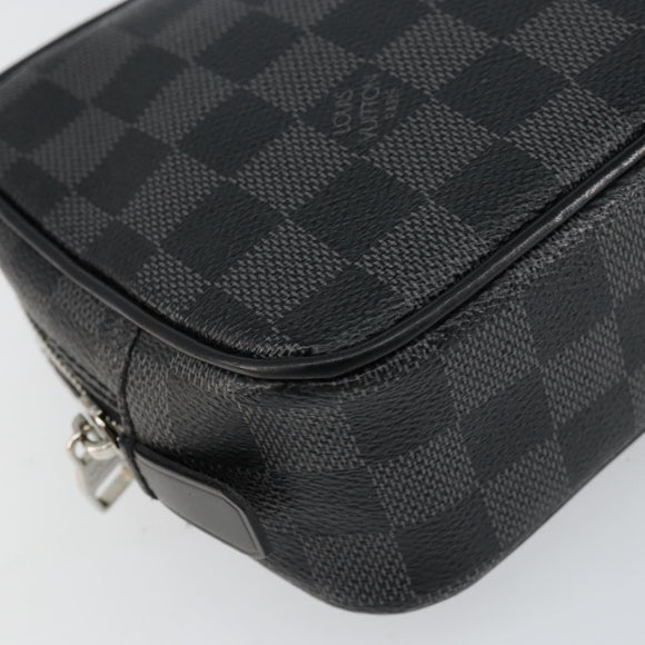 LOUIS VUITTON Damier Graphite Trousse Toilette PM Clutch Bag N47522 Auth 152238