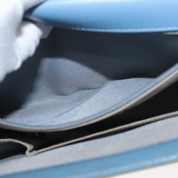 CHANEL Chain Boy Chanel Shoulder Bag Patent leather Green Blue CC Auth 152239