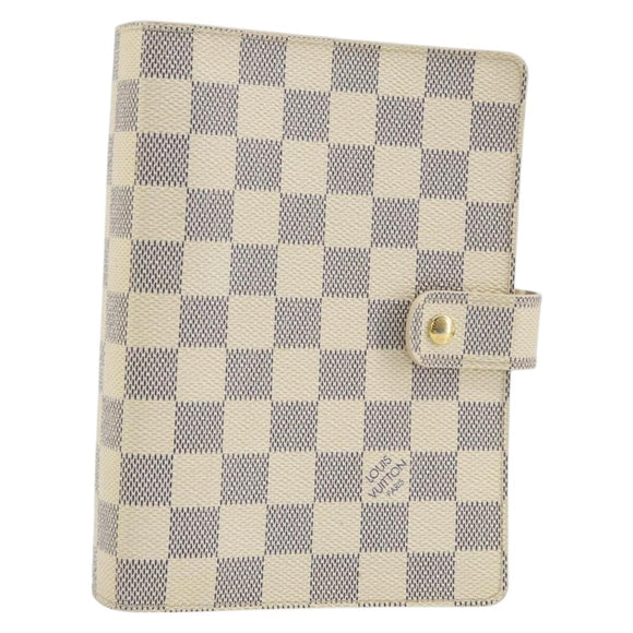 LOUIS VUITTON Damier Azur Agenda MM Day Planner Cover R20707 LV Auth 152240