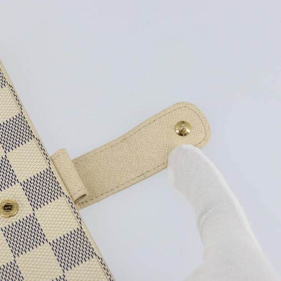 LOUIS VUITTON Damier Azur Agenda MM Day Planner Cover R20707 LV Auth 152240