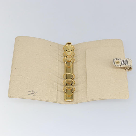 LOUIS VUITTON Damier Azur Agenda MM Day Planner Cover R20707 LV Auth 152240