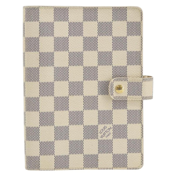 LOUIS VUITTON Damier Azur Agenda MM Day Planner Cover R20707 LV Auth 152240