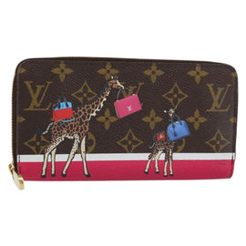 LOUIS VUITTON Monogram Zippy Wallet Giraffe Long Wallet M62085 LV Auth 152241