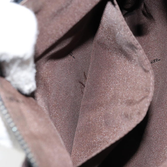 FENDI Zucchino Canvas Shoulder Bag Navy Silver Auth 152243