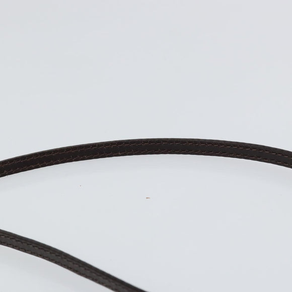 FENDI Zucchino Canvas Shoulder Bag Navy Silver Auth 152243