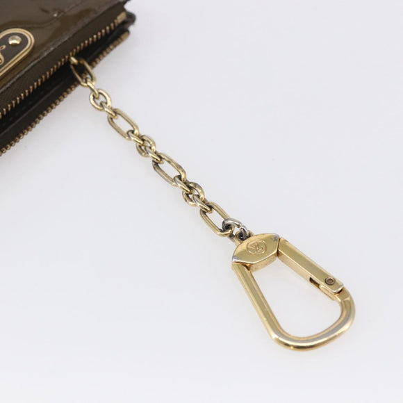 LOUIS VUITTON Monogram Vernis Pochette Cle NM Purse Beige M91763 Auth 152245