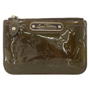 LOUIS VUITTON Monogram Vernis Pochette Cle NM Purse Beige M91763 Auth 152245-2