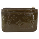 LOUIS VUITTON Monogram Vernis Pochette Cle NM Purse Beige M91763 Auth 152245-3