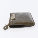 LOUIS VUITTON Monogram Vernis Pochette Cle NM Purse Beige M91763 Auth 152245-4