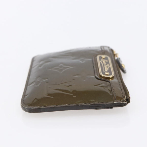 LOUIS VUITTON Monogram Vernis Pochette Cle NM Purse Beige M91763 Auth 152245