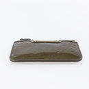LOUIS VUITTON Monogram Vernis Pochette Cle NM Purse Beige M91763 Auth 152245-7