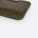 LOUIS VUITTON Monogram Vernis Pochette Cle NM Purse Beige M91763 Auth 152245-8